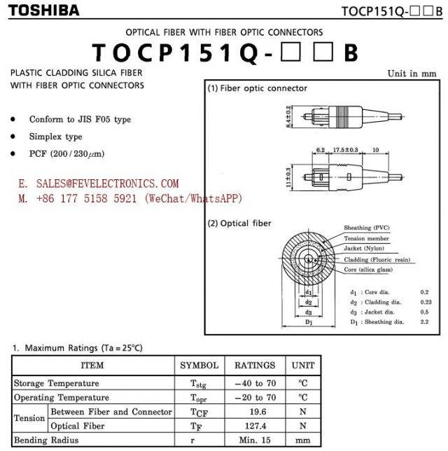 TOCP151Q TOCP151 Toshiba optical fiber cable
