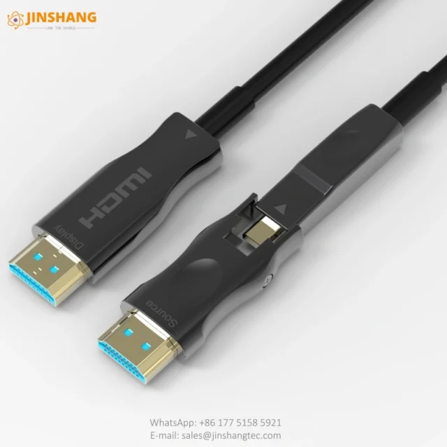 2-in-1 Detachable AOC HDMI Cable for Conduits through pipes wall Active Fiber