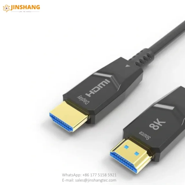 8K Ultra high speed AOC HDMI Cable Hybrid Copper + Fiber Optic conductors metal shell