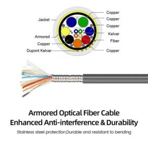 Armored optical fiber cable enhanced anti interference and durability