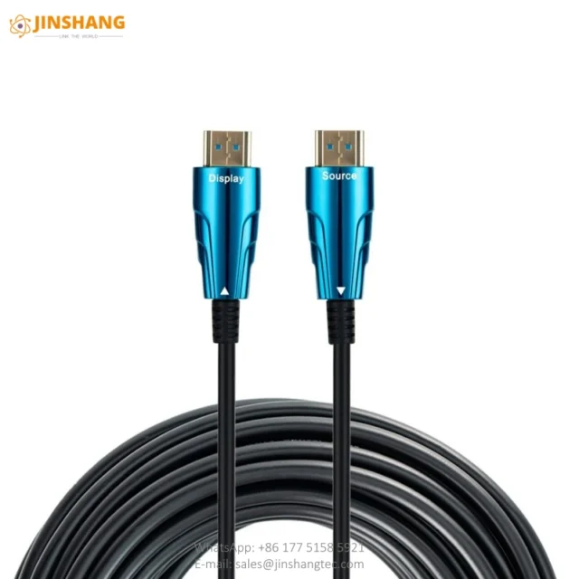 Blue Ribbed Metal HDMI Active Optical Cable - Changzhou Jinshang Electronic Technology Co., Ltd.