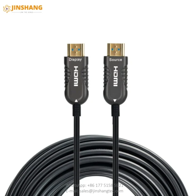 Gray Ribbed Molded HDMI Active Optical Cable - Changzhou Jinshang Electronic Technology Co., Ltd.