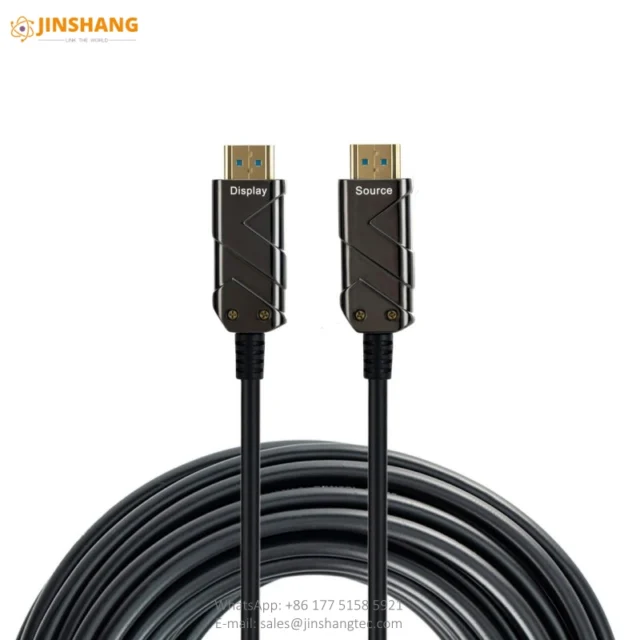 Rugged Screw-Secured Black HDMI Active Optical Cable - Changzhou Jinshang Electronic Technology Co., Ltd.