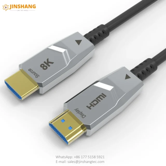 Silver Angular 8K HDMI 2.1 Active Optical Cable - Changzhou Jinshang Electronic Technology Co., Ltd.
