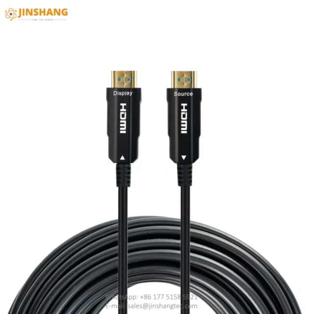 Slim Rectangular Black HDMI Active Optical Cable - Changzhou Jinshang Electronic Technology Co., Ltd.