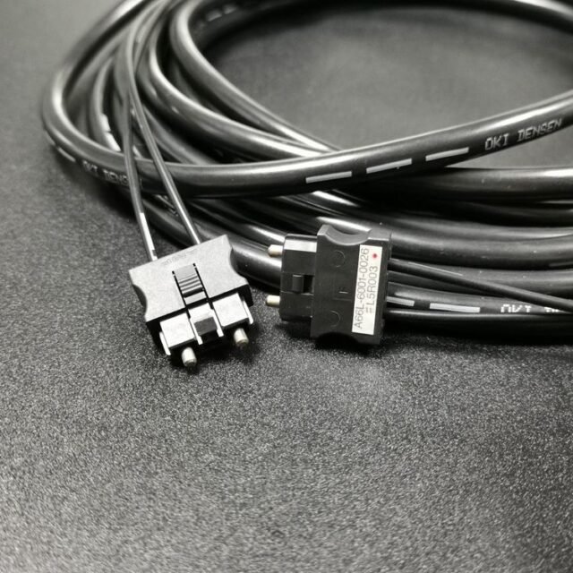 FANUC A66L-6001-0026 black HCS duplex cable with labeled connector