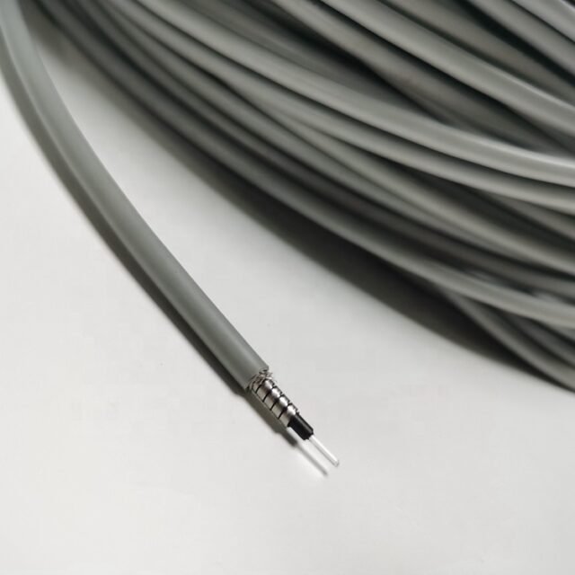 Grey 6mm armoured POF cable product shot