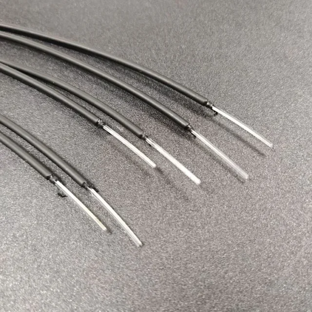 Black PE jacketed 1.5mm-core PMMA POF signal cable coiled