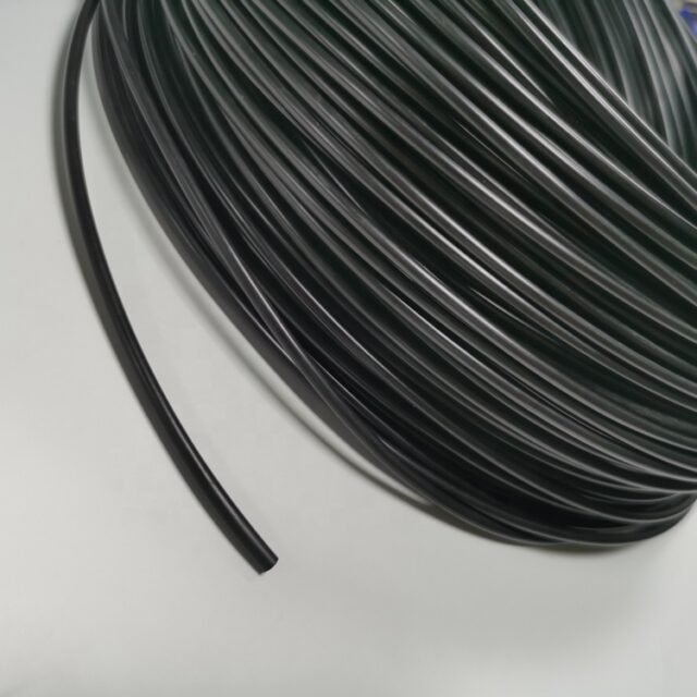 Side view of black PE POF cable coil