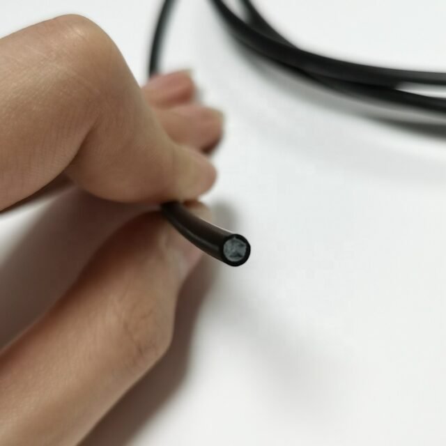 Single black-jacketed PMMA fiber in a loop