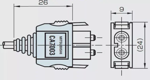 CA7003 dimension drawing, 26 x 9 x 24 mm