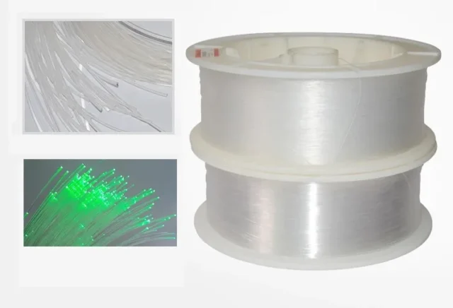 Reel of clear end-glow PMMA fiber