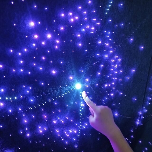 Star ceiling panel rear view with fiber bundle