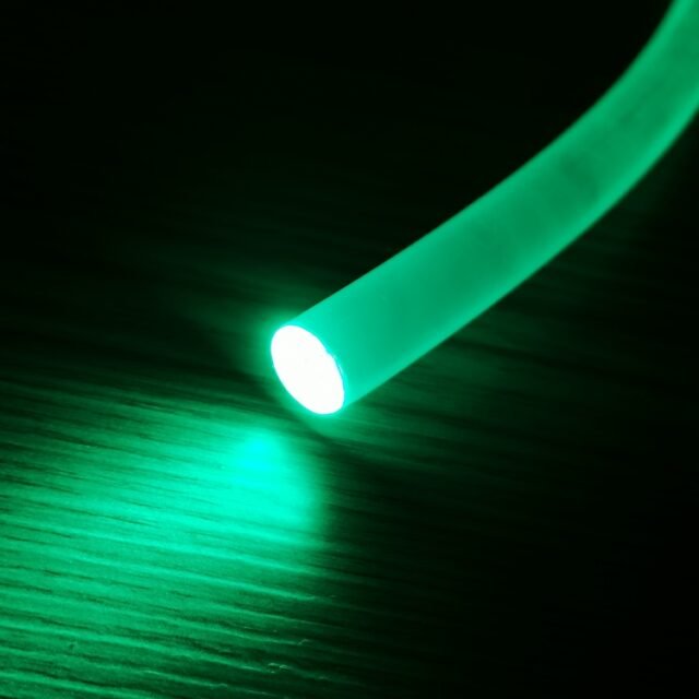 Side glow fiber underwater pool application