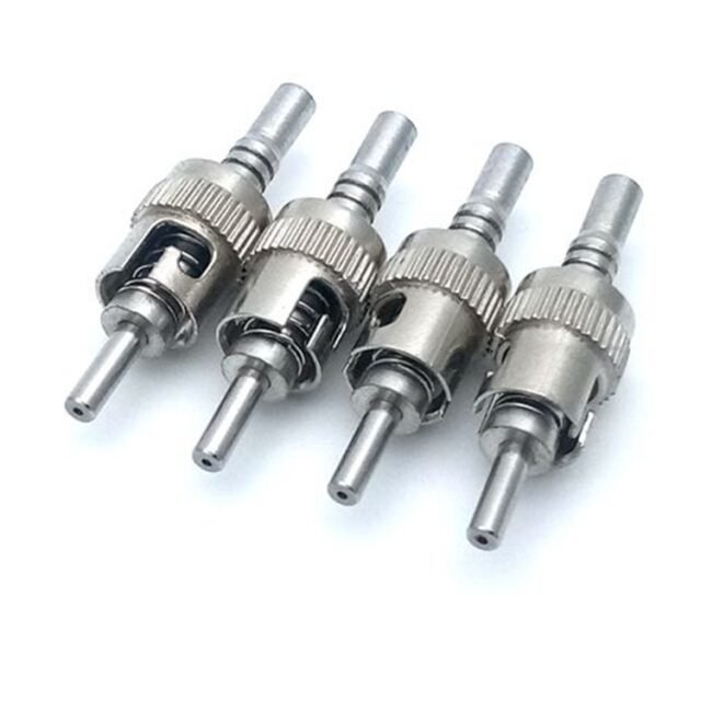 Row of four metal ST-style HPCS connectors with small ferrules for 200/230um fiber