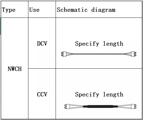 NWCH DCV/CCV jumper length schematic