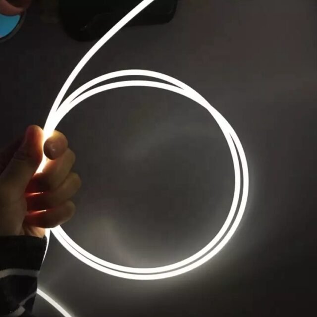 Glowing side-glow fiber strip