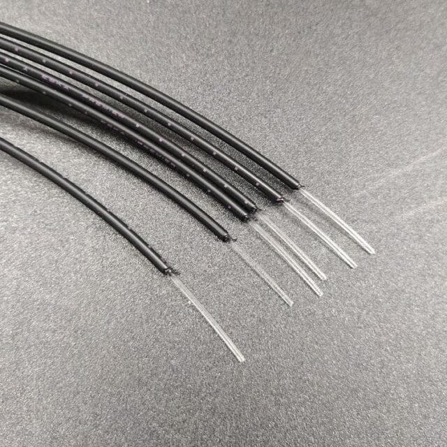 Unlit GH-grade POF cables stripped back to clear 1.0mm PMMA fiber