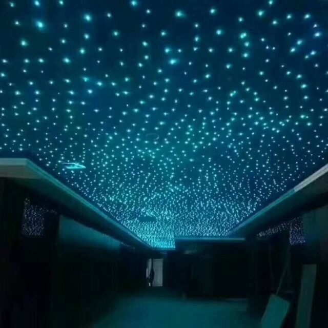 Blue LED star ceiling installed with SK-30 end-glow fibre