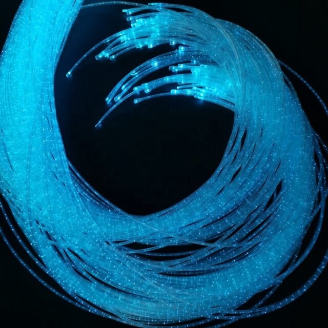 Close-up of blue end-glow sparkle fiber tips