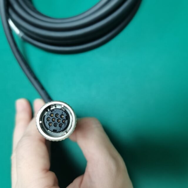 MR-J3ENSCBL5M-H 10-pin circular encoder connector closeup