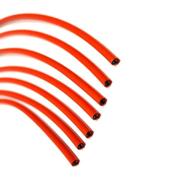 Detail of orange automotive POF cable