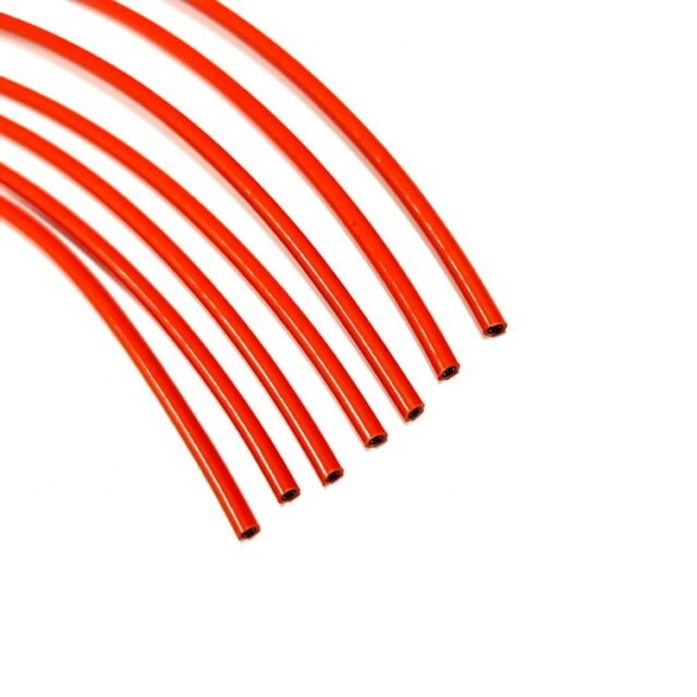 Detail of orange automotive POF cable on reel