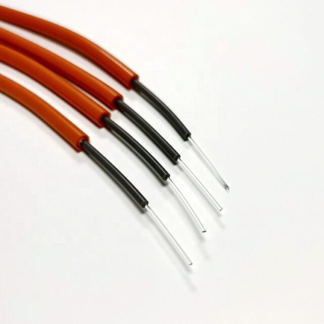 Orange POF cable product shot with protection jacket