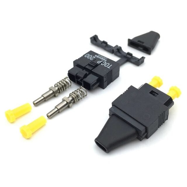 Side view of TOCP 200 duplex POF connector