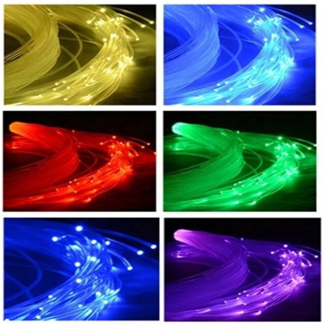 Looped bundle of clear 0.75mm end-glow fiber