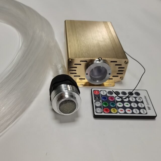 Bare fiber spool paired with an LED fiber illuminator and remote