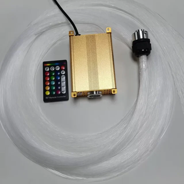 Large loop of clear fiber ready for an illuminator