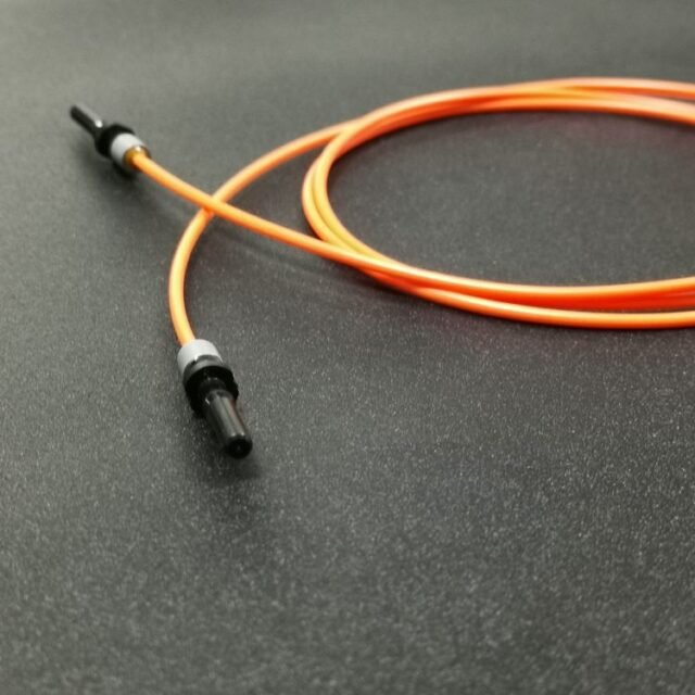 Full Avago V-Pin duplex HPCS patch cord on orange cable