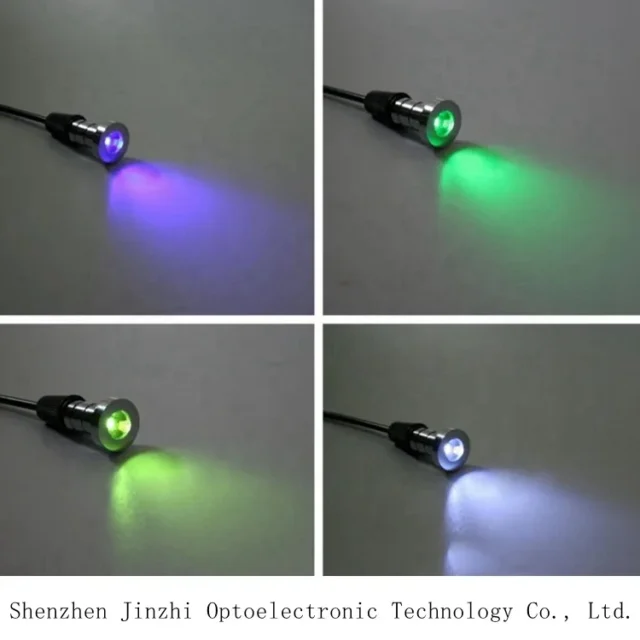 End-glow black light-guide fibers fanned and lit